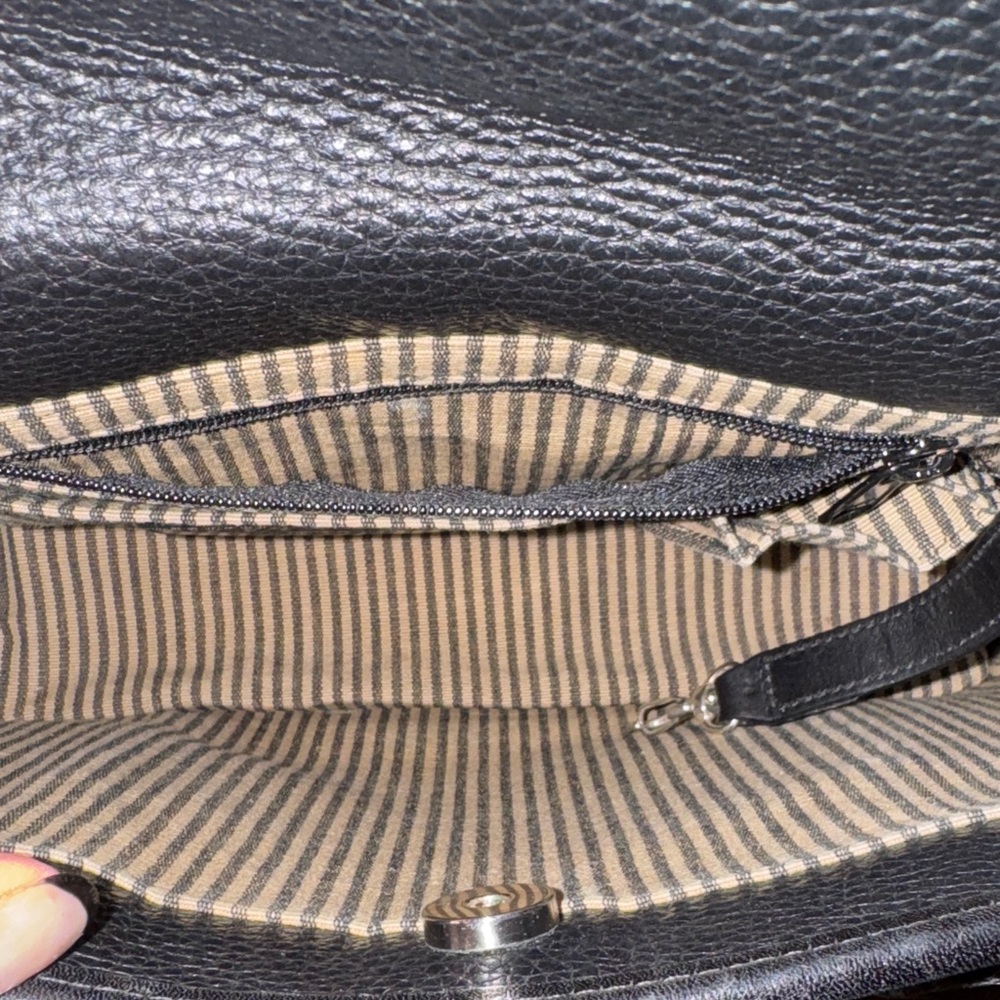 Brighton Women’s Black Croc Embossed Pebbled Leather Small Tote Bag Purse - Picture 11 of 14